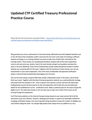 CTP Certified Treasury Professional