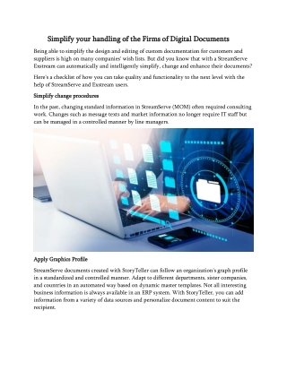 Simplify your handling of the Firms of Digital Documents