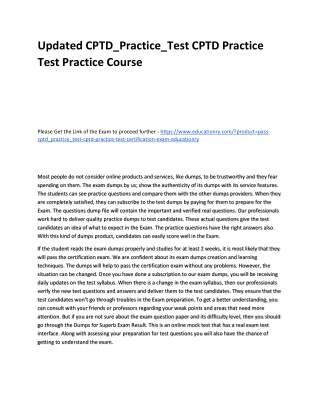 CPTD_Practice_Test CPTD Practice Test