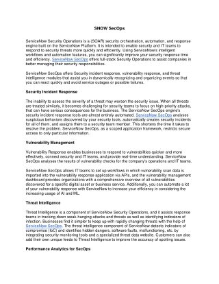 ServiceNow SecOps