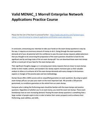 MENAC_1 Morrell Enterprise Network Applications