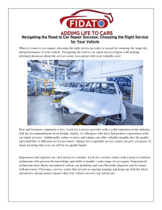 Navigating the Road to Car Repair Success- Choosing the Right Service for Your Vehicle