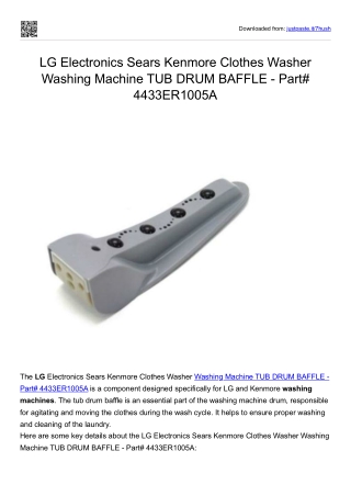 LG Electronics Sears Kenmore Clothes Washer Washing Machine TUB DRUM BAFFLE - Part# 4433ER1005A
