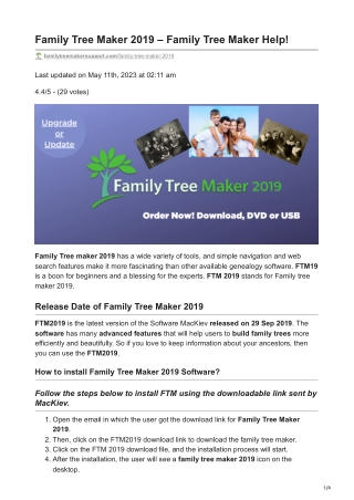 Family Tree Maker 2019  -Family Tree Maker Help !