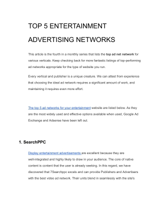 TOP 5 ENTERTAINMENT ADVERTISING NETWORKS (1)