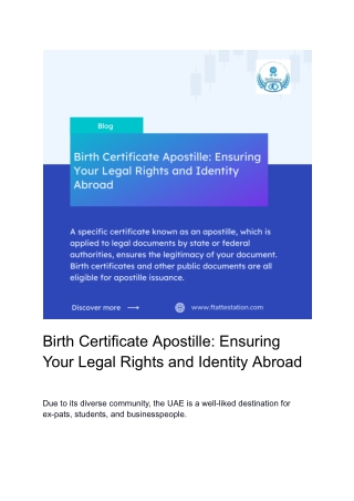 Birth Certificate Apostile