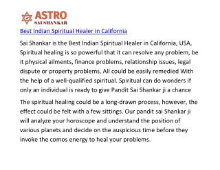 Best Indian Spiritual Healer in California