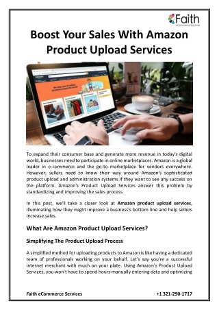 Boost Your Sales With Amazon Product Upload Services