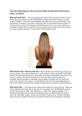 Top Hair Marketplace Buy and Sell High-Quality Hair Extensions, Wigs, and More