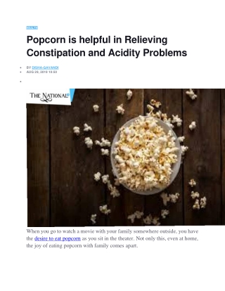 Popcorn is helpful in Relieving Constipation and Acidity Problems