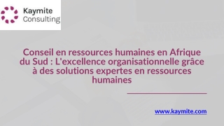 Conseil en ressources humaines Afrique du Sud