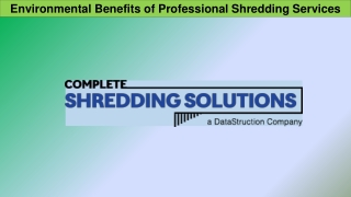 Environmental Benefits of Professional Shredding Services