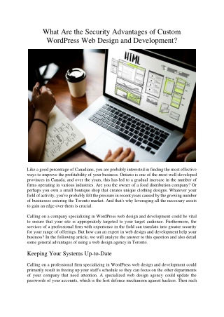 What Are the Security Advantages of Custom WordPress Web Design and Development?