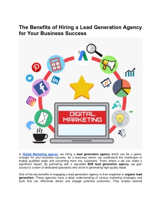 Lead Generation Agency for Your Business Success