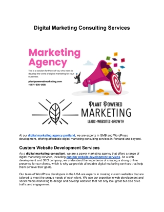 Digital Marketing Consulting Services in Portland