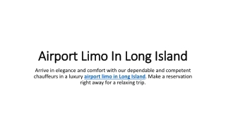 Airport Limo In Long Island