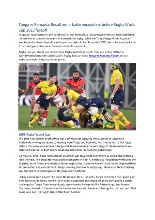 Recall remarkable encounters before Rugby World Cup 2023 faceoff