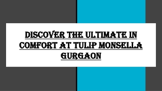 Discover the Ultimate in Comfort at Tulip Monsella Gurgaon