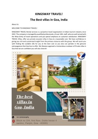 The Best villas in Goa, India