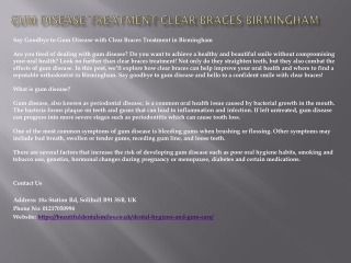 Gum Disease Treatment Clear Braces Birmingham