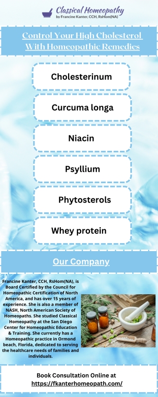 Control Your High Cholesterol  With Homeopathic Remedies