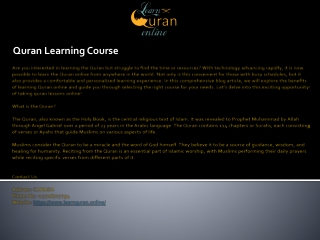 Quran Learning Course