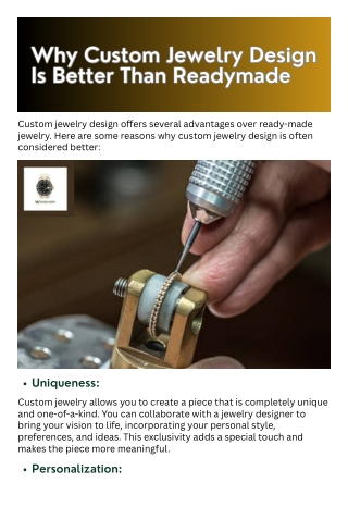 Why Custom Jewelry Design Is Better Than Readymade