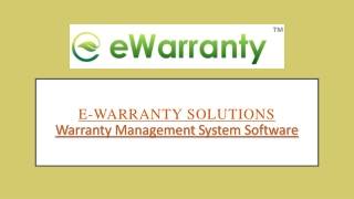 Warranty Management System Software