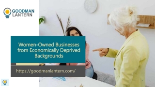 Women-Owned Businesses from Economically Deprived Backgrounds
