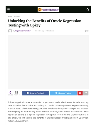 Unlocking the Benefits of Oracle Regression Testing with Opkey