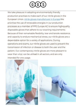 Leading Nitrile Glove Manufacturers in Europe