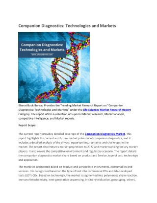 Companion Diagnostics, Technologies and Markets