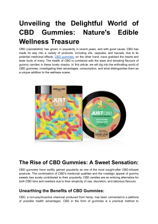 Unveiling the Delightful World of CBD Gummies_ Nature's Edible Wellness Treasure