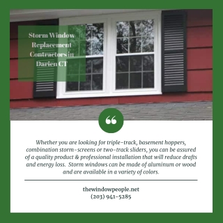 Storm Window Replacement Contractors in Darien CT