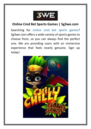 Online Cmd Bet Sports Games  Sg3we