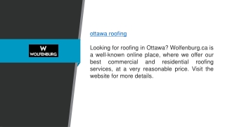 Ottawa Roofing Wolfenburg.ca