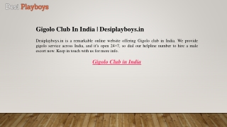 Gigolo Club In India  Desiplayboys.in