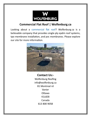 Commercial Flat Roof Wolfenburg.ca