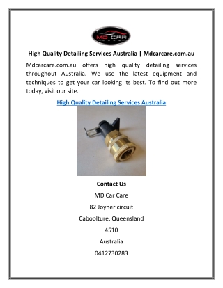 High Quality Detailing Services Australia | Mdcarcare.com.au