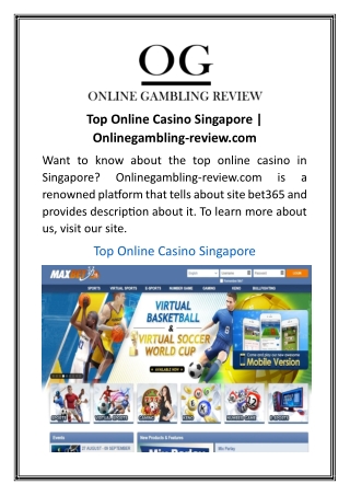 Top Online Casino Singapore  Onlinegambling-review.com