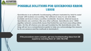 The Best Ever Solution for QuickBooks error 12002