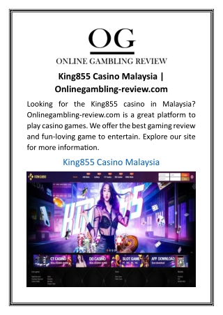 King855 Casino Malaysia Onlinegambling-review.com