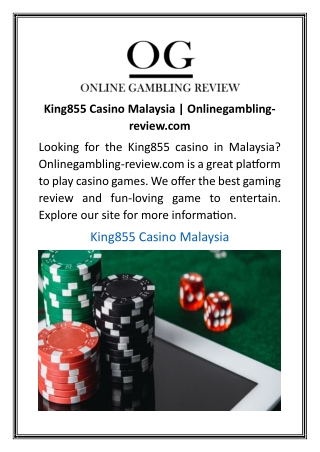 King855 Casino Malaysia  Onlinegambling-review.com