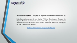 Website Development Company In Nigeria  Rightclicksolutions.com.ng