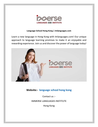 Language School Hong Kong  Imlanguages.com