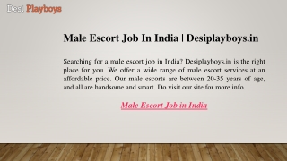 Male Escort Job In India  Desiplayboys.in