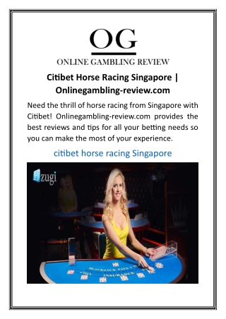 Citibet Horse Racing Singapore  Onlinegambling-review.com