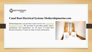 Canal Boat Electrical Systems Mothershipmarine.com