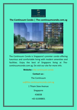 The Continuum Condo  The-continuumcondo.com.sg