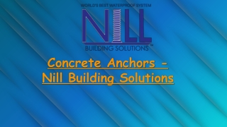 Concrete Anchors - Nill Building Solutions